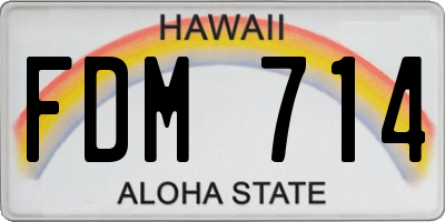 HI license plate FDM714