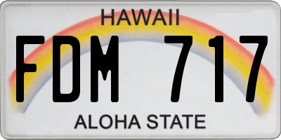 HI license plate FDM717