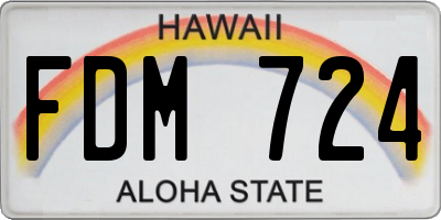 HI license plate FDM724