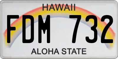 HI license plate FDM732