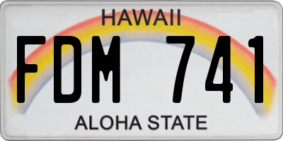 HI license plate FDM741
