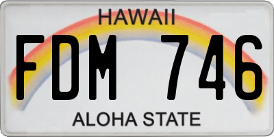 HI license plate FDM746