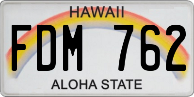 HI license plate FDM762