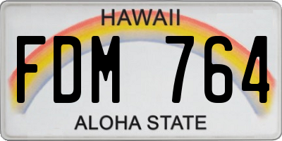 HI license plate FDM764