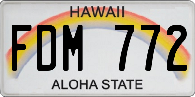 HI license plate FDM772