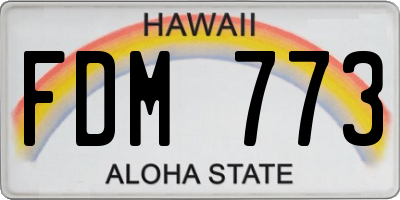 HI license plate FDM773