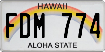 HI license plate FDM774