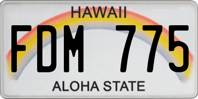 HI license plate FDM775