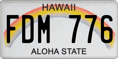 HI license plate FDM776