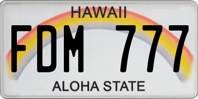 HI license plate FDM777