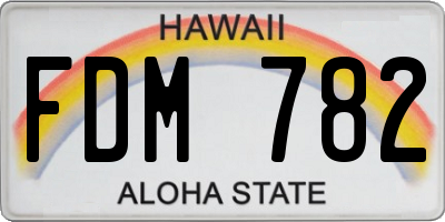 HI license plate FDM782