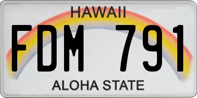HI license plate FDM791