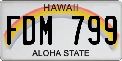 HI license plate FDM799