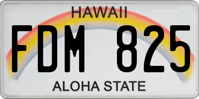 HI license plate FDM825
