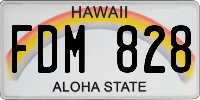 HI license plate FDM828