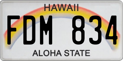 HI license plate FDM834