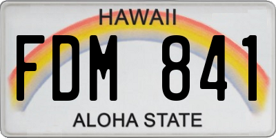HI license plate FDM841