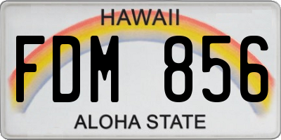 HI license plate FDM856
