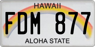 HI license plate FDM877