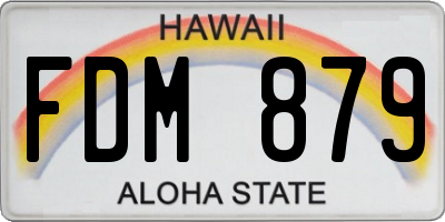 HI license plate FDM879