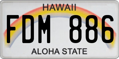 HI license plate FDM886