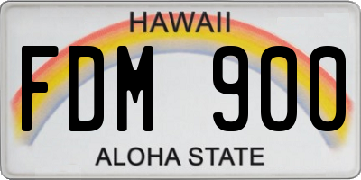 HI license plate FDM900