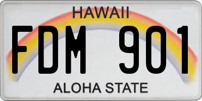 HI license plate FDM901