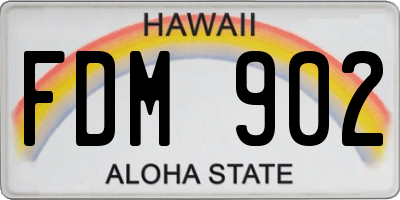 HI license plate FDM902