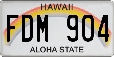 HI license plate FDM904