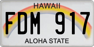 HI license plate FDM917