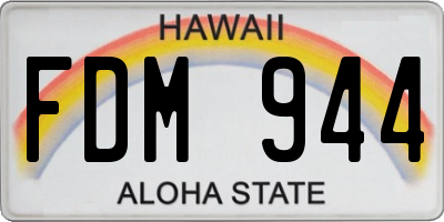HI license plate FDM944