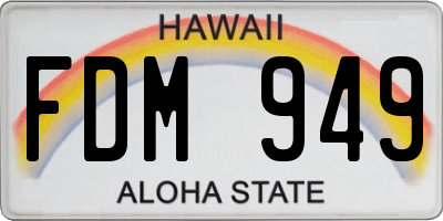 HI license plate FDM949