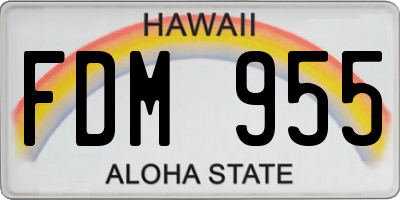 HI license plate FDM955