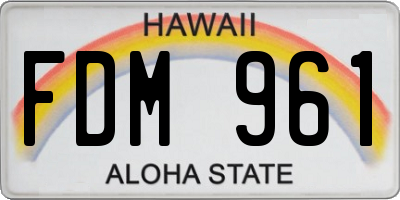 HI license plate FDM961