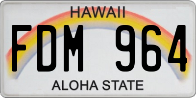 HI license plate FDM964