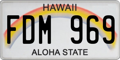 HI license plate FDM969