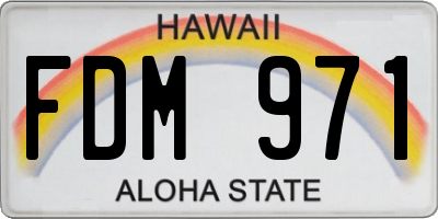 HI license plate FDM971