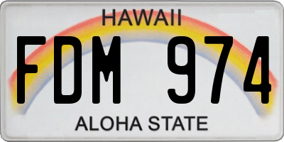 HI license plate FDM974