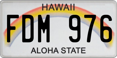 HI license plate FDM976