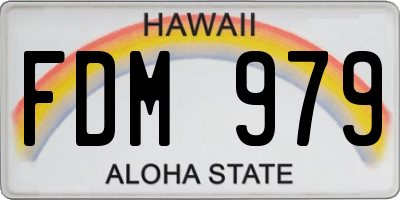 HI license plate FDM979