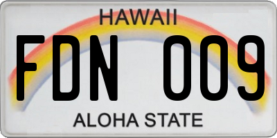 HI license plate FDN009