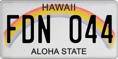 HI license plate FDN044