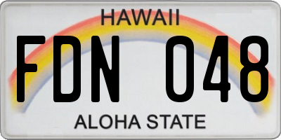 HI license plate FDN048