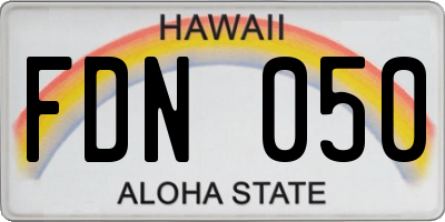 HI license plate FDN050