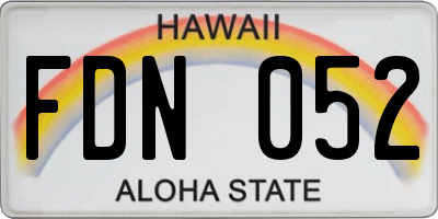 HI license plate FDN052