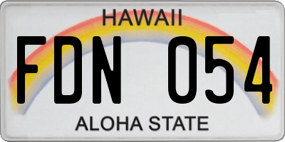HI license plate FDN054