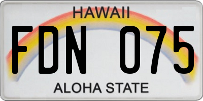 HI license plate FDN075