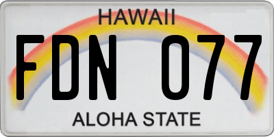 HI license plate FDN077