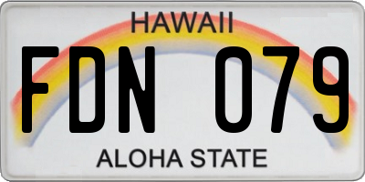 HI license plate FDN079