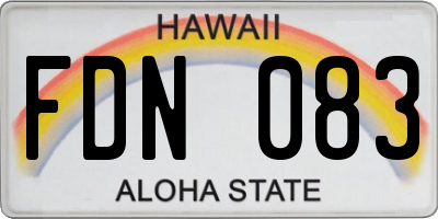 HI license plate FDN083